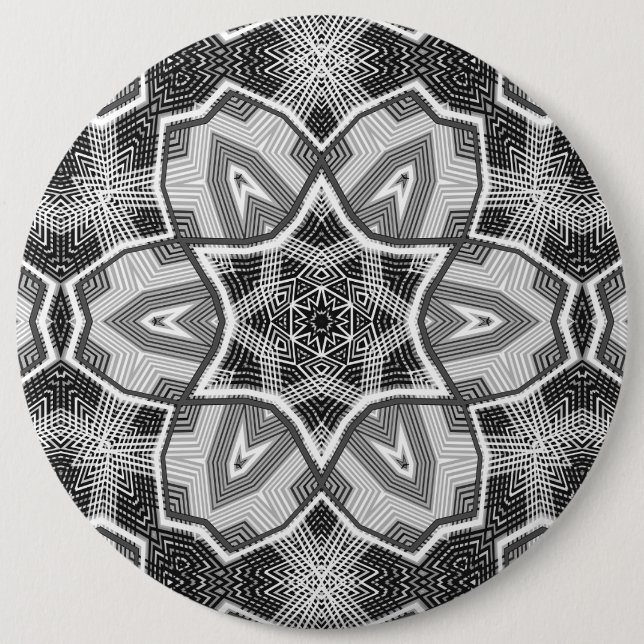 Geometrisches weißes, schwarzes Lochmuster Button (Vorderseite)