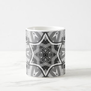 Geometrisches weißes, schwarzes Lochmuster Kaffeetasse