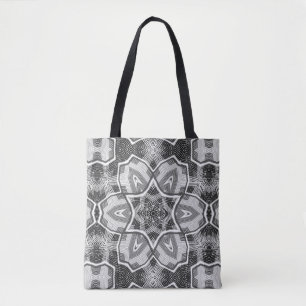 Geometrisches weißes, schwarzes Lochmuster Tasche