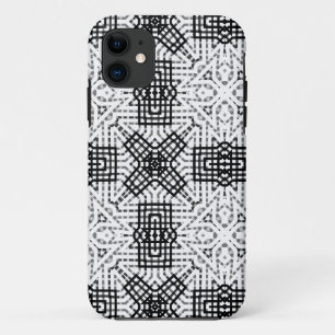 Geometrisches weißes und schwarzes Lochmuster Anna Case-Mate iPhone Hülle