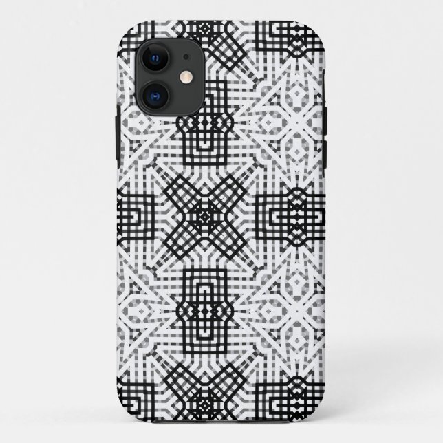Geometrisches weißes und schwarzes Lochmuster Anna Case-Mate iPhone Hülle (Rückseite)
