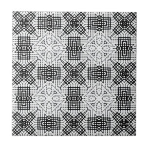 Geometrisches weißes und schwarzes Lochmuster Anna Fliese