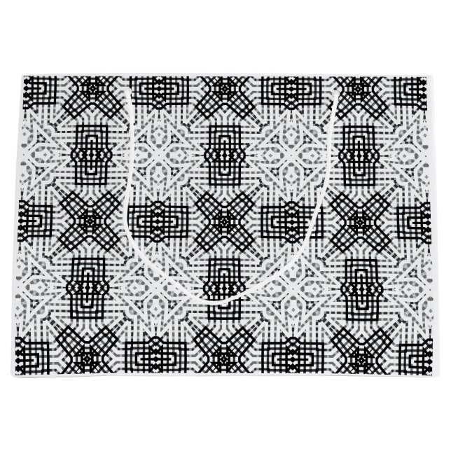 Geometrisches weißes und schwarzes Lochmuster Anna Große Geschenktüte (Vorderseite)