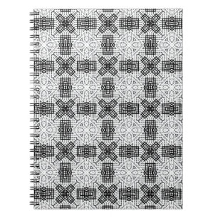 Geometrisches weißes und schwarzes Lochmuster Anna Notizblock