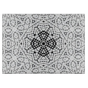 Geometrisches weißes und schwarzes Lochmuster Elsa Schneidebrett