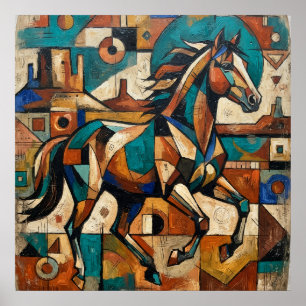 Geometrisches Western-Pferd Poster