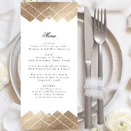 Geometrisches White Gatsby Deko Wedding Menu Menükarte