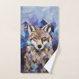 Geometrisches Wolfshändchen Badhandtuch Set