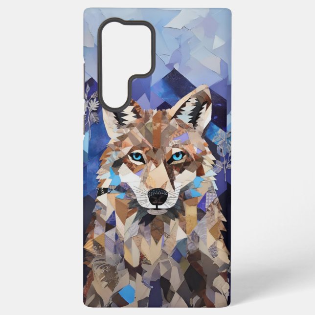 Geometrisches Wolfshändchen Samsung Galaxy Hülle (Rückseite)