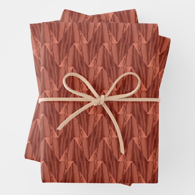 Geometrisches Zedernabwickelpapier Geschenkpapier Set (Beispiel)