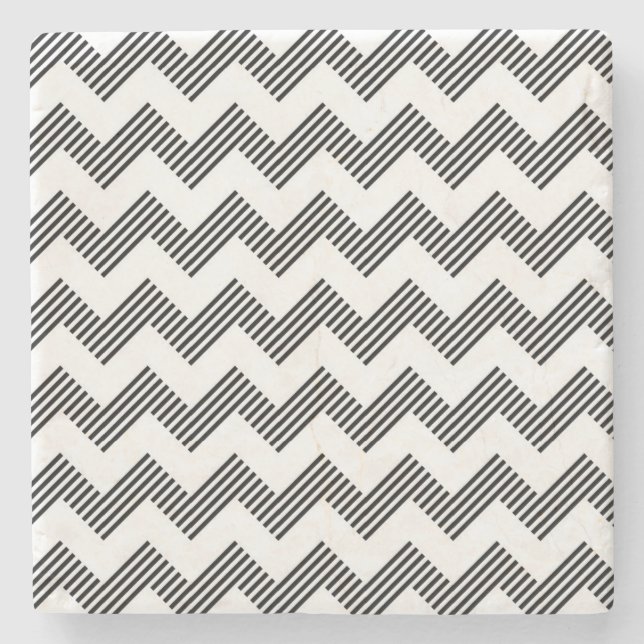 Geometrisches Zickzackmuster 2 Steinuntersetzer (Vorderseite)