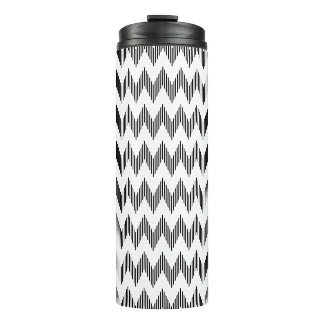 Geometrisches Zickzackmuster 2 Thermosbecher (Vorderseite)