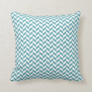 Geometrisches Zickzackmuster des blauen Zickzack Kissen