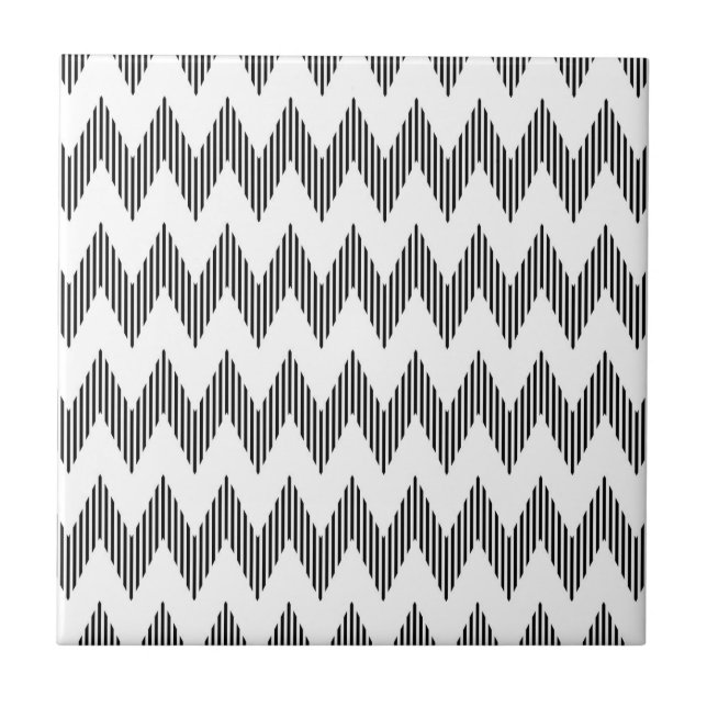 Geometrisches Zickzackmuster Fliese (Vorderseite)