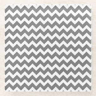 Geometrisches Zickzackmuster Glasuntersetzer