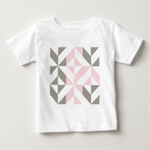 Geometrisches ZigZag für Rosa und Silber Baby T-shirt