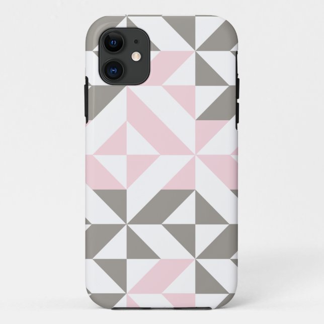 Geometrisches ZigZag für Rosa und Silber Case-Mate iPhone Hülle (Rückseite)