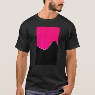 Geometrisches Zwei-Ton-Wave-Muster Bright Pink und T-Shirt