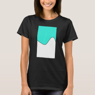 Geometrisches Zwei-Tone-Wellenmuster Türkis und We T-Shirt