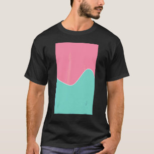 Geometrisches Zwei-Tonen-Wellenmuster-Baker Miller T-Shirt