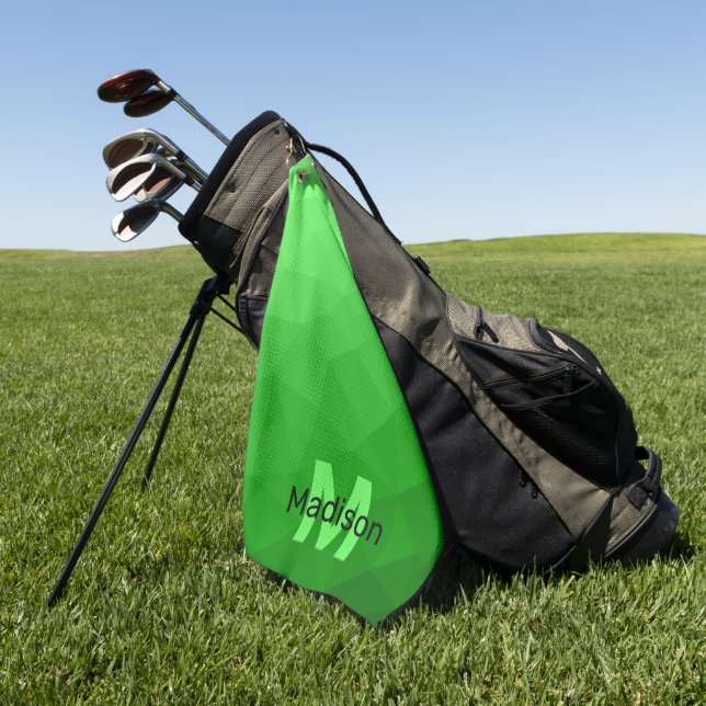 Geometrismuster für den grünen Farbverlauf Monogra Golfhandtuch (Gras)