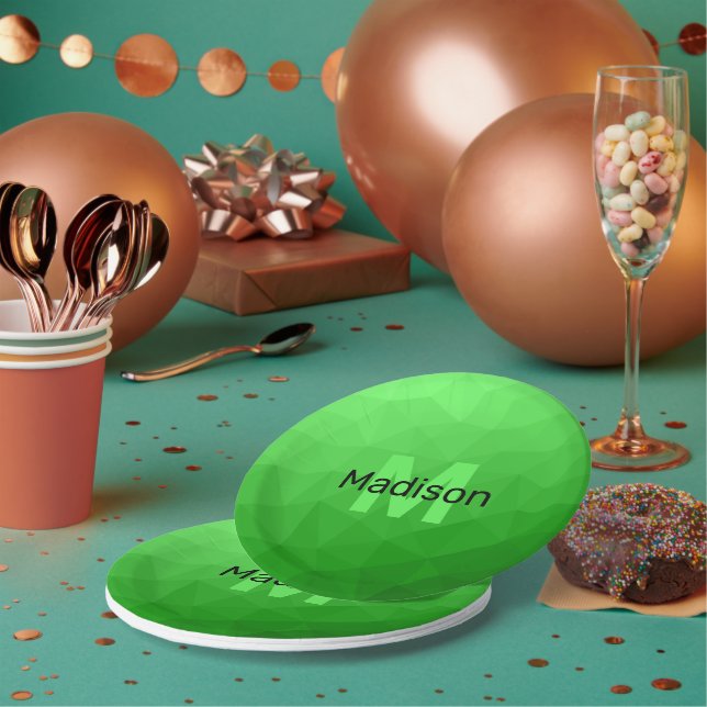 Geometrismuster für den grünen Farbverlauf Monogra Pappteller (Multi)