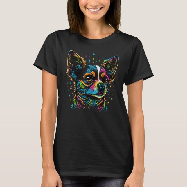 Geometry Chihuahua Mandala 1 T-Shirt (Vorderseite)