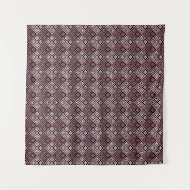 Geometry ethnic patchwork brown burgundy  wandteppich (Vorderseite)