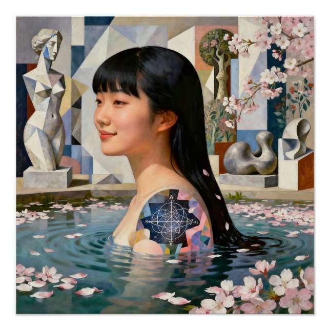 "Geometry of Serenity" - Ein digitales Portrait Poster (Vorderseite)