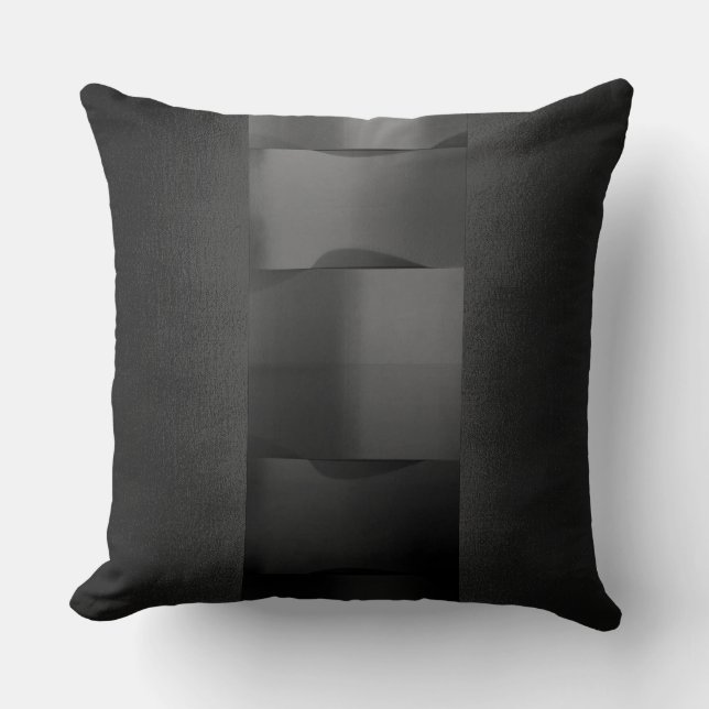 Geometry Pflaume Lila 3-dimensionales Schwarz Grau Kissen (Vorderseite)