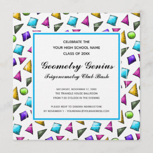 Geometry Trigonometry Genius Graduation Party Fun Einladung