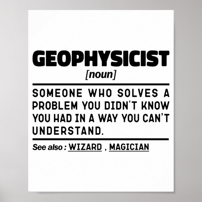 Geophysiker Substantiv Definition Geophysik Liebha Poster (Vorne)