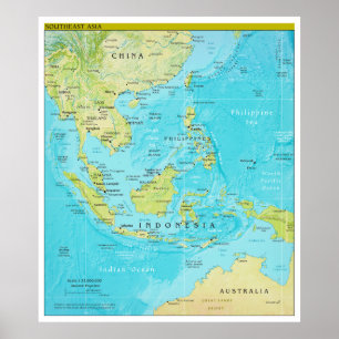 Geopolitische regionale Karte von Südostasien Poster