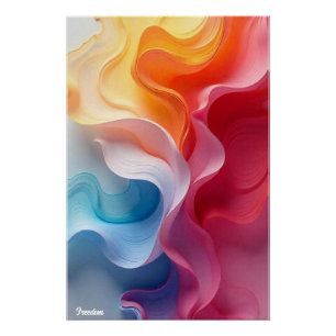 GeoPop Poster - Fluid Geometry & Vibrant Colors