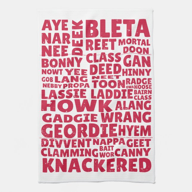 Geordie slang Northern English Geschirrtuch (Vertikal)