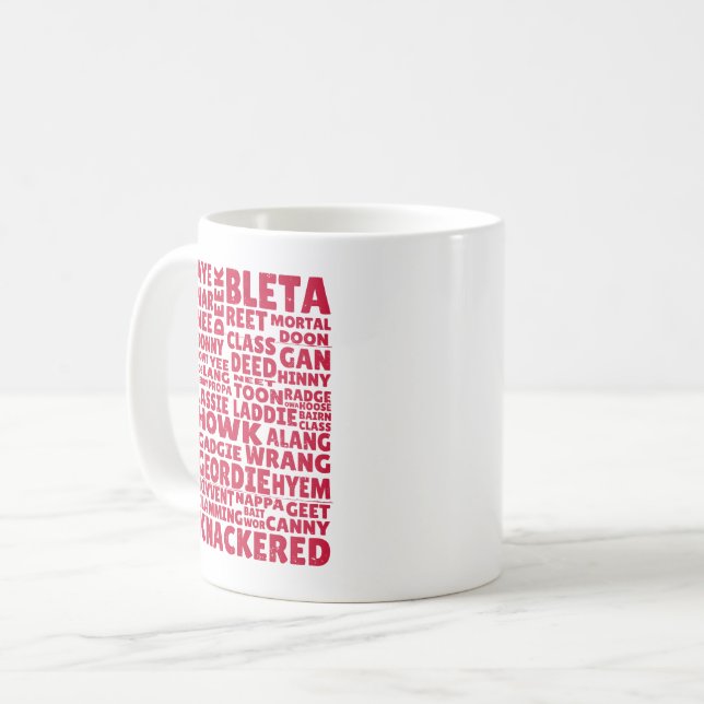 Geordie slang Northern English Kaffeetasse (Vorderseite Links)