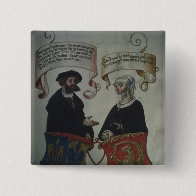 Georg Fugger seine Ehefrau Regina Imhoff, 'Geheim Button (Vorderseite)