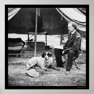 George A. Custer & Dog auf der Halbinsel, VA 1862 Poster