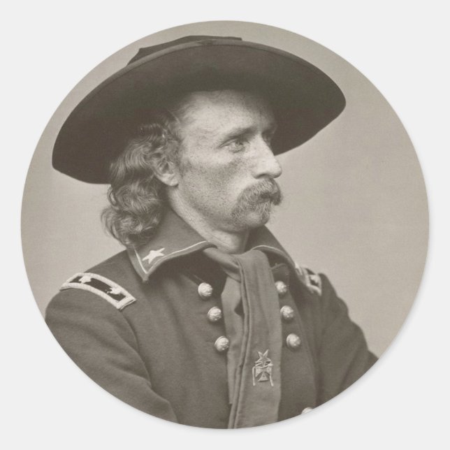 George Armstrong Custer Runder Aufkleber (Vorderseite)