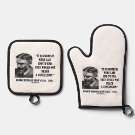 George B. Shaw, wenn die Ökonomen keine Schlussfol Ofenhandschuh & Topflappen-Set