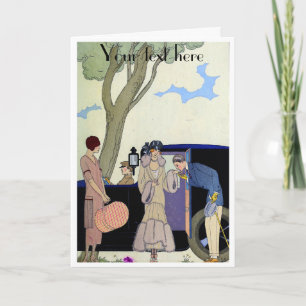 George Barbier Art déco Carte de remerciements mod