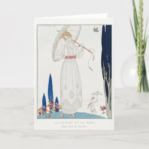 George Barbier, Art Deco Dankeschön Card Dankeskarte