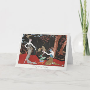 George Barbier, Art Deco Dankeschön Card Dankeskarte