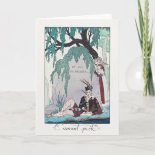 George Barbier, Art Deco Dankeschön Card Dankeskarte