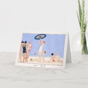 George Barbier, Art Deco Dankeschön Card Dankeskarte