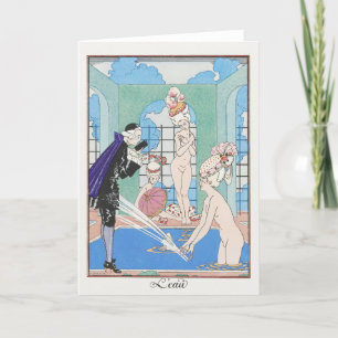 George Barbier, Art Deco Dankeschön-Karte Dankeskarte
