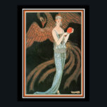 George Barbier Art Deco Girl mit Peacock 12 x 16 Poster<br><div class="desc">Nice Art Deco Print by Barbier 12 x 16</div>