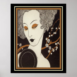 George Barbier Art Deco "Girl with Mirror" 16 x 20 Poster