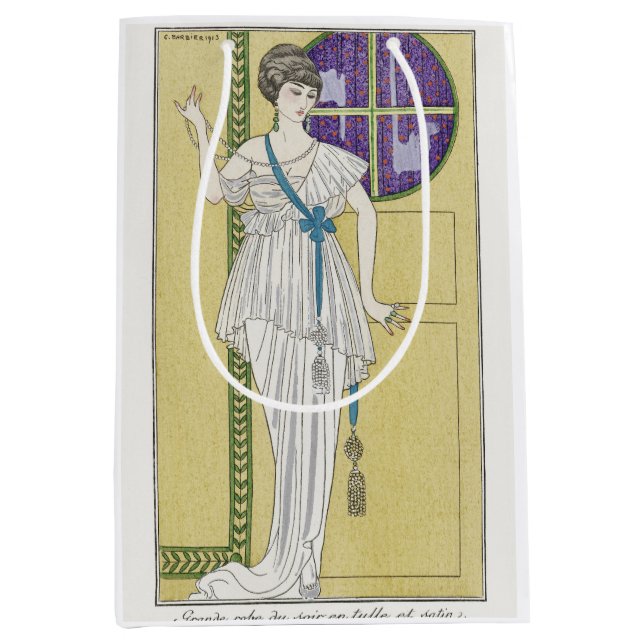 George Barbier, Art Deco Medium Geschenktasche Mittlere Geschenktüte (Vorderseite)