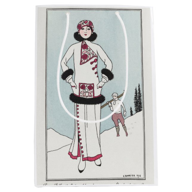 George Barbier, Art Deco Medium Geschenktasche Mittlere Geschenktüte (Vorderseite)